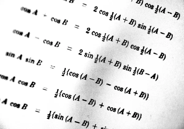 Grande Número Fórmulas Matemáticas Fundo Branco — Fotografia de Stock