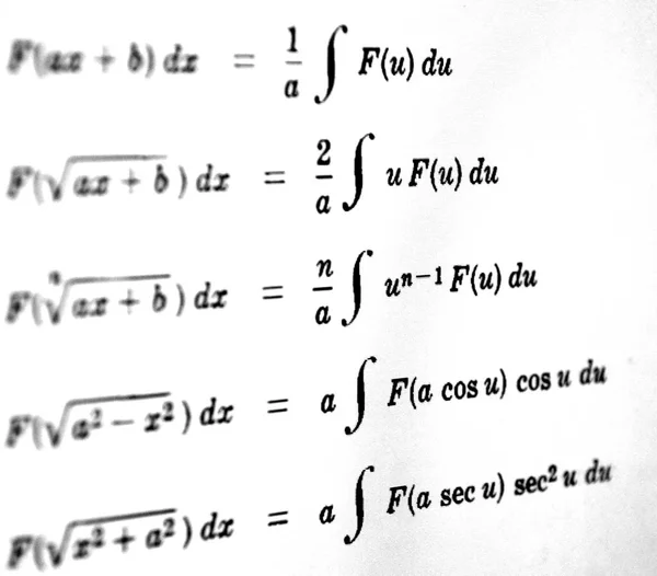 Grande Número Fórmulas Matemáticas Fundo Branco — Fotografia de Stock