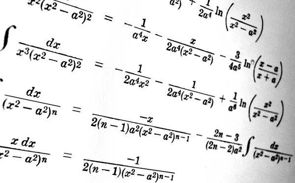 Grande Número Fórmulas Matemáticas Fundo Branco — Fotografia de Stock