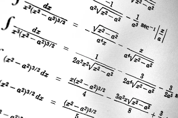 Grande Número Fórmulas Matemáticas Fundo Branco — Fotografia de Stock