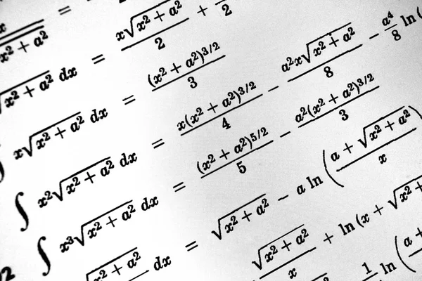 Grand Nombre Formules Mathématiques Sur Fond Blanc — Photo