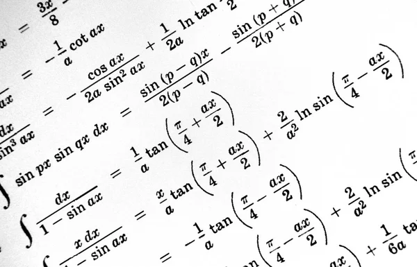 Grande Número Fórmulas Matemáticas Fundo Branco — Fotografia de Stock