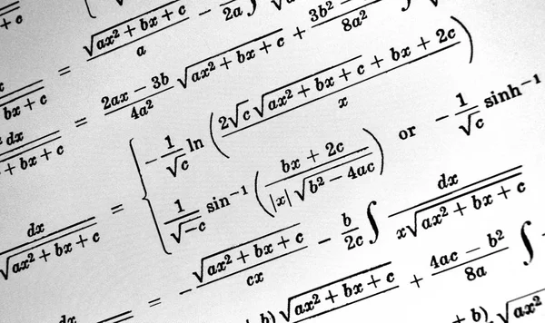 Grande Número Fórmulas Matemáticas Fundo Branco — Fotografia de Stock