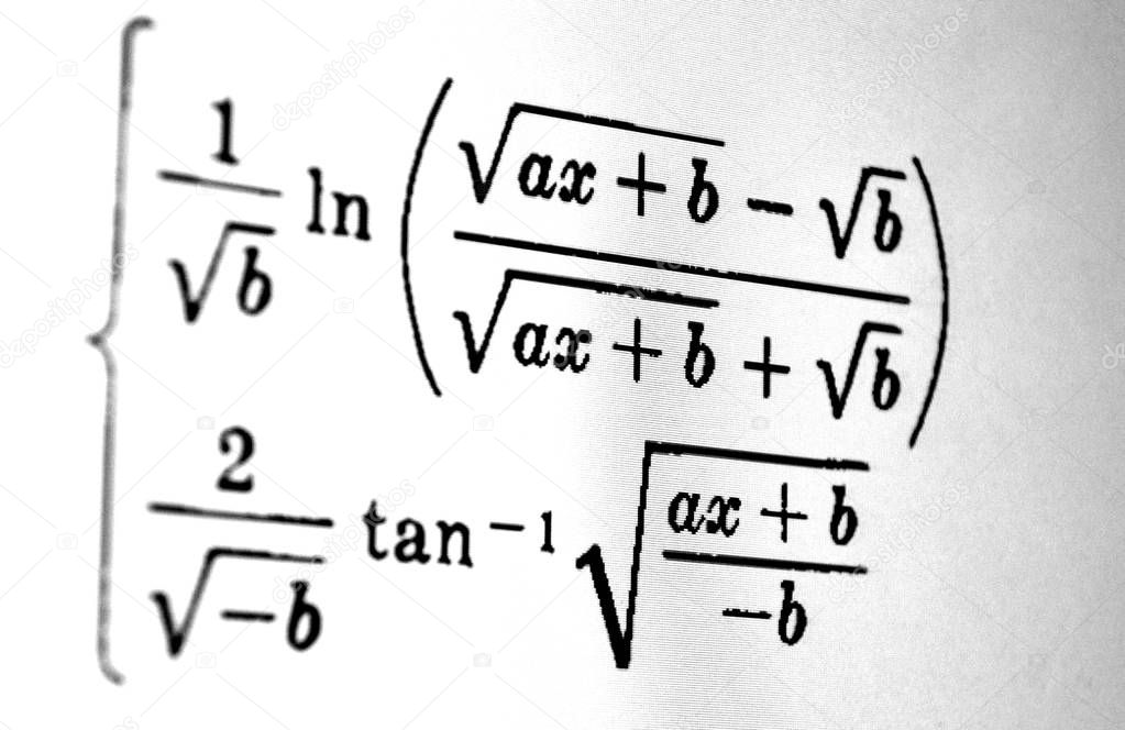 Large number of mathematical formulas on a white background