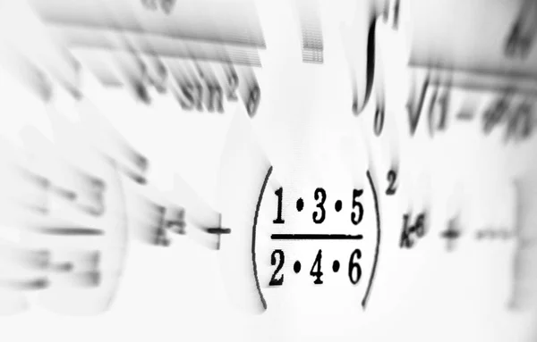 Large Number Mathematical Formulas Focus Zoom White Background — Stock Photo, Image