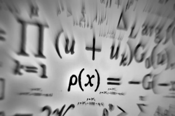 Grande Número Fórmulas Matemáticas Foco Zoom Fundo Branco — Fotografia de Stock