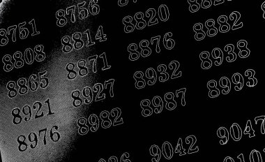 Siyah arka plan ile birçok numaraları neon perspektif içinde