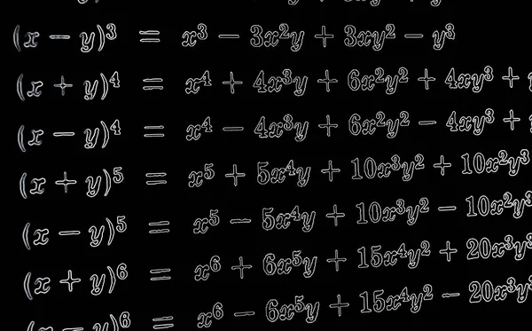 Dużą Liczbę Formuł Matematycznych Neon Czarnym Tle — Zdjęcie stockowe