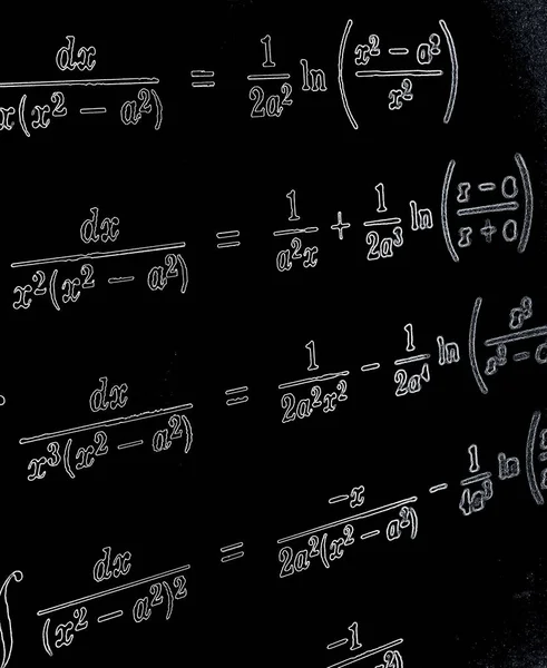Gran Numero Formule Matematiche Neon Uno Sfondo Nero — Foto Stock
