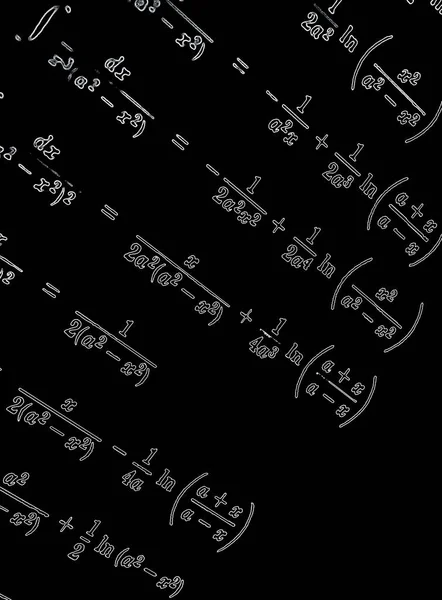 Μεγάλο Αριθμό Των Μαθηματικών Τύπων Νέον Μαύρο Φόντο — Φωτογραφία Αρχείου