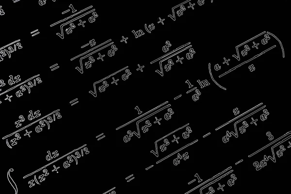 Gran Número Fórmulas Matemáticas Neón Sobre Fondo Negro —  Fotos de Stock