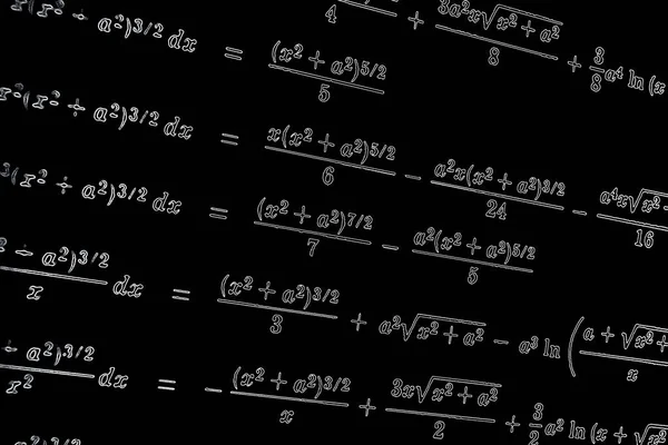 Dużą Liczbę Formuł Matematycznych Neon Czarnym Tle — Zdjęcie stockowe