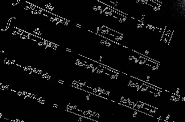 Matematiksel Formüller Neon Siyah Bir Zemin Üzerine Çok Sayıda — Stok fotoğraf