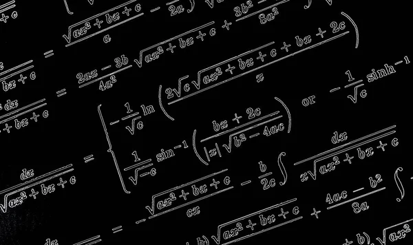 Gran Numero Formule Matematiche Neon Uno Sfondo Nero — Foto Stock