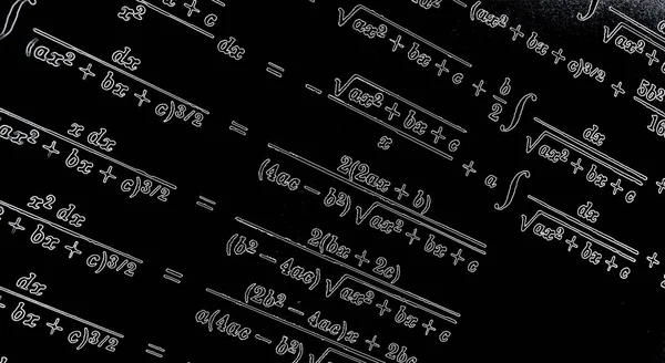 Gran Número Fórmulas Matemáticas Neón Sobre Fondo Negro —  Fotos de Stock