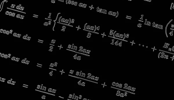 Számos Matematikai Képletek Neon Fekete Háttér — Stock Fotó