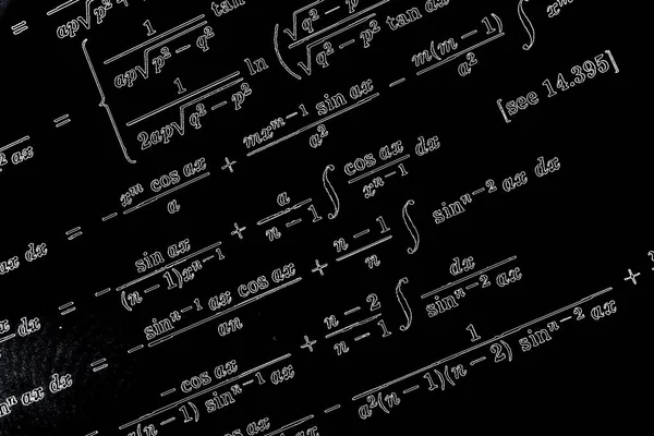 Gran Número Fórmulas Matemáticas Neón Sobre Fondo Negro —  Fotos de Stock