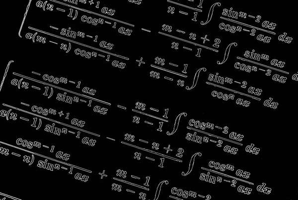 Grande Número Fórmulas Matemáticas Néon Fundo Preto — Fotografia de Stock