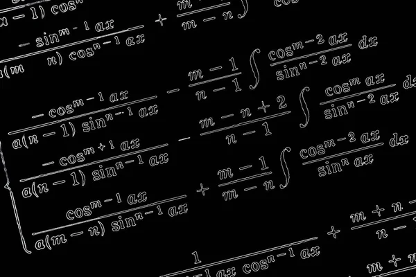 Gran Número Fórmulas Matemáticas Neón Sobre Fondo Negro — Foto de Stock