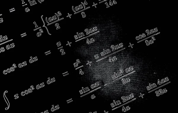 Velké Množství Matematických Vzorců Neon Černém Pozadí — Stock fotografie