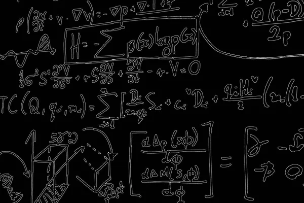 Számos Matematikai Képletek Neon Fekete Háttér — Stock Fotó