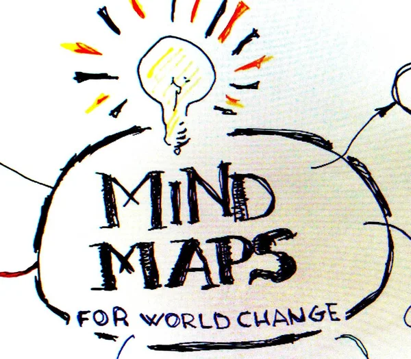 Zihin Haritalama Dünyayı Değiştirmek Için Projelerin Planlanması — Stok fotoğraf