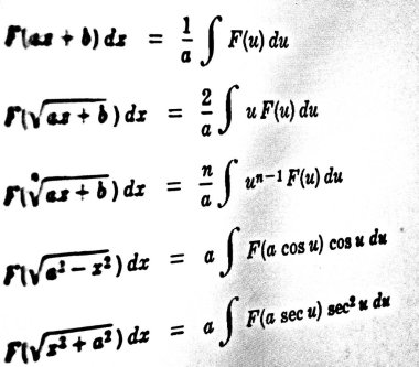 Large number of mathematical formulas on a white background HDR clipart
