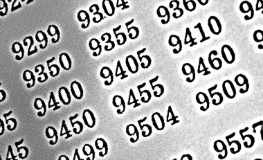 Beyaz arka plan bakış açısı birçok numaraları ile Hdr