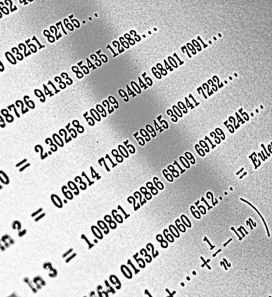 Grande Numero Formule Matematiche Uno Sfondo Bianco Hdr — Foto Stock