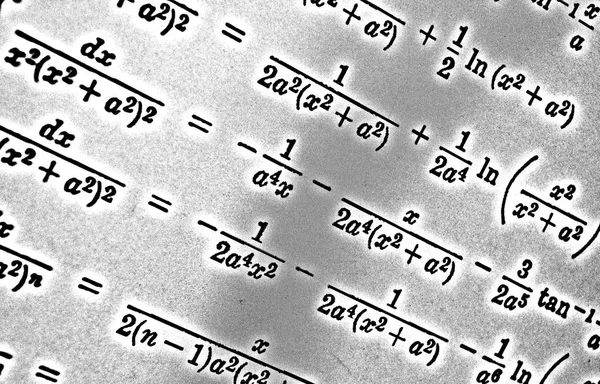 Große Anzahl Mathematischer Formeln Auf Weißem Hintergrund Hdr — Stockfoto