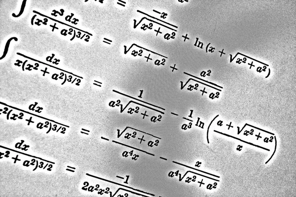 Grande Numero Formule Matematiche Uno Sfondo Bianco Hdr — Foto Stock