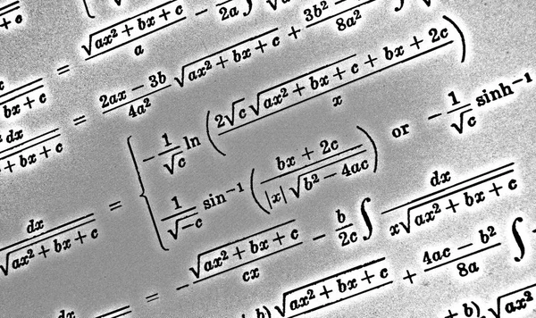 Gran Número Fórmulas Matemáticas Sobre Fondo Blanco Hdr —  Fotos de Stock