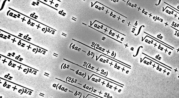 Groot Aantal Wiskundige Formules Een Witte Achtergrond Hdr — Stockfoto