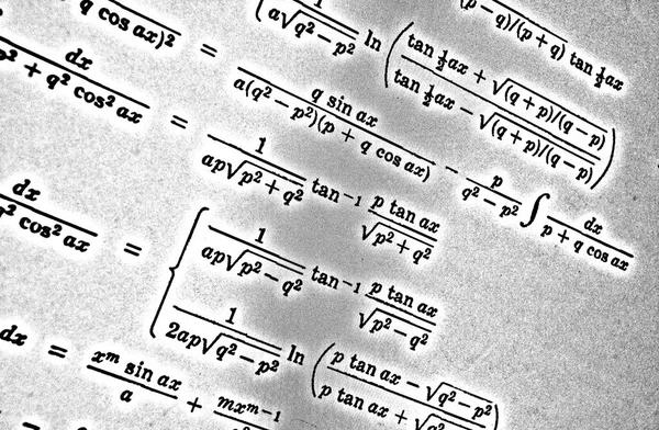 Stort Antal Matematiska Formler Vit Bakgrund Hdr — Stockfoto