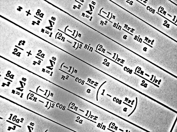 白色背景 Hdr 上的大量数学公式 — 图库照片