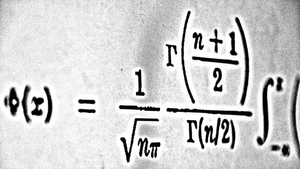 Large number of mathematical formulas on a white background HDR