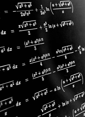 Sayıda siyah bir arka plan üzerinde matematiksel formül