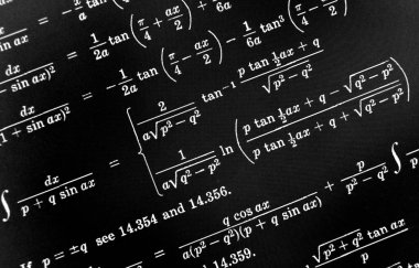 Sayıda siyah bir arka plan üzerinde matematiksel formül