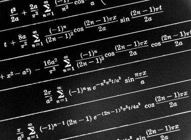 Sayıda siyah bir arka plan üzerinde matematiksel formül