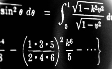 Sayıda siyah bir arka plan üzerinde matematiksel formül