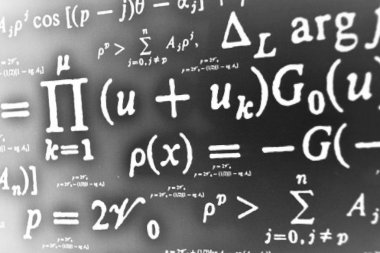 Sayıda siyah bir arka plan üzerinde matematiksel formül