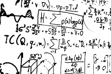 Sayıda beyaz bir arka plan üzerinde matematiksel formül