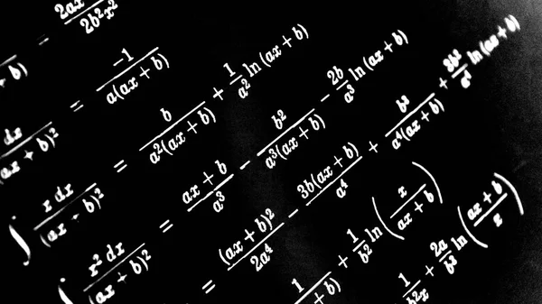 Gran Numero Formule Matematiche Sfondo Nero — Foto Stock