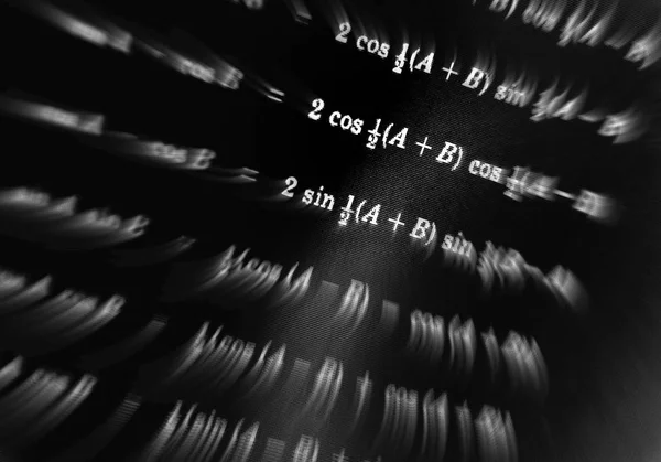 Велика Кількість Математичних Формул Фокусує Масштаб Чорному Тлі — стокове фото