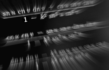 Matematiksel formüller odak çok sayıda siyah bir arka plan üzerinde yakınlaştırma