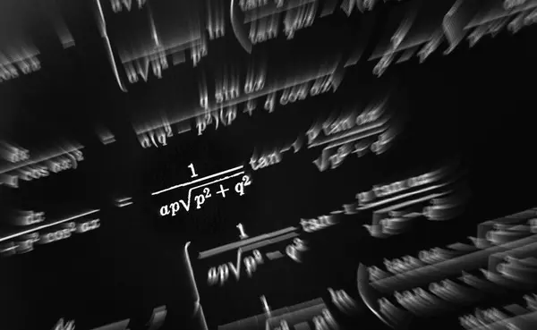 Large Number Mathematical Formulas Focus Zoom Black Background — Stock Photo, Image