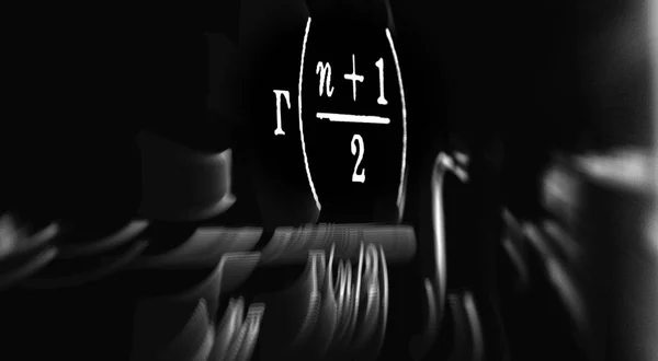 Large Number Mathematical Formulas Focus Zoom Black Background — Stock Photo, Image