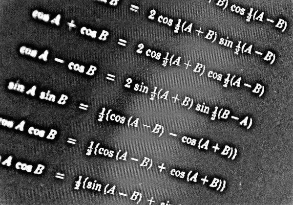 Grande Numero Formule Matematiche Uno Sfondo Nero Hdr — Foto Stock