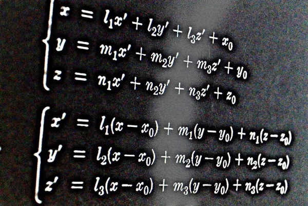 Dużą Liczbę Formuł Matematycznych Czarnym Tle Hdr — Zdjęcie stockowe