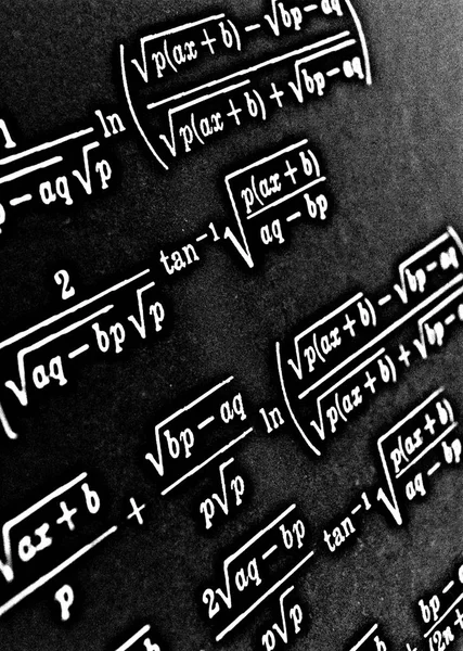 Grande Numero Formule Matematiche Uno Sfondo Nero Hdr — Foto Stock